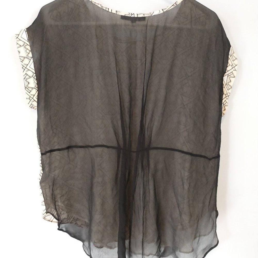Aryn K Large Blouse with sheer back, SILK, Anthropologie